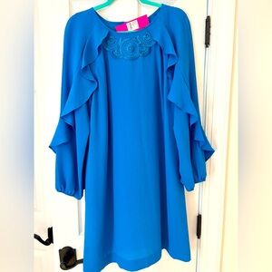 Lilly Pulitzer Vibrant Blue Embroidered Dress